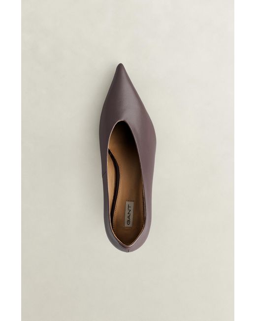 Gant Brown Tillbye Pointed Leather Heels Weathered