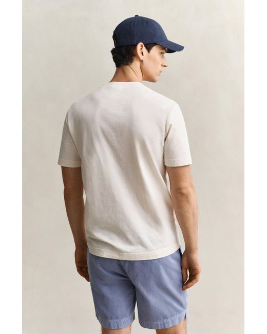 Gant Blue Washed T-Shirt Cream for men