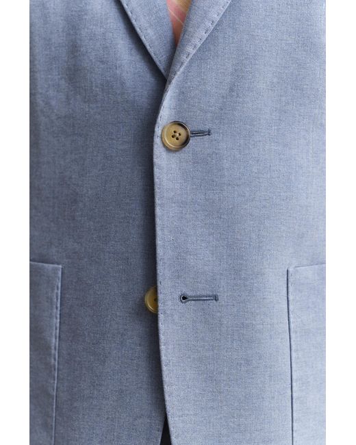 Gant Blue Linen Blend Suit Jacket for men