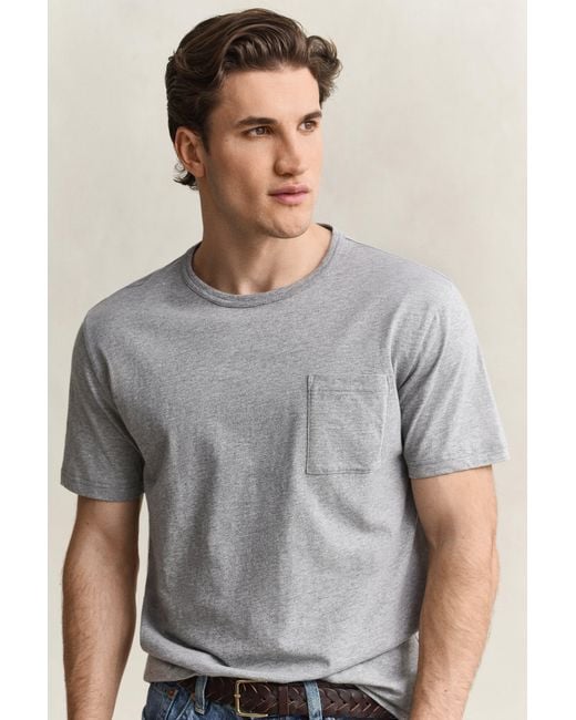 Gant Gray Heather T-Shirt Melange for men