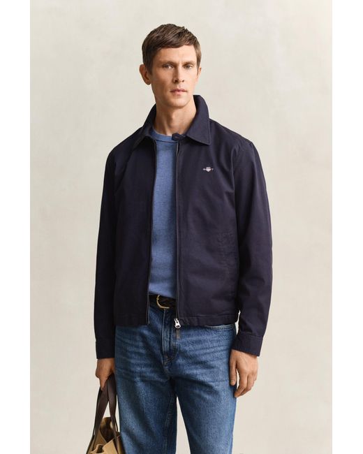 Gant Blue Cotton Windcheater Jacket Evening for men