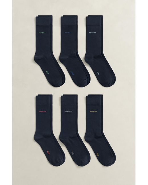 Gant Blue Soft Cotton Socks 6-Pack for men