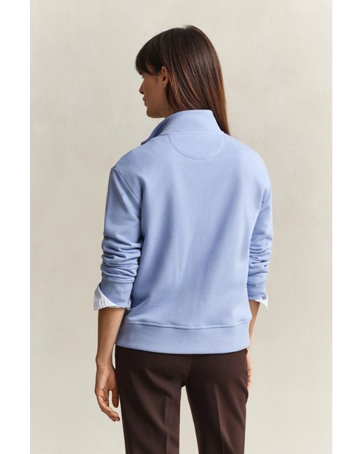 Gant Blue Shield Half Zip Sweatshirt