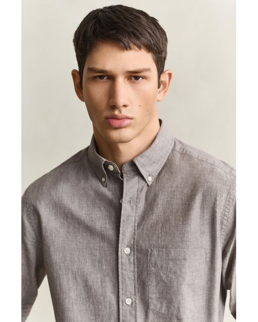 Gant Gray Mélange Archive Poplin Shirt Melange for men
