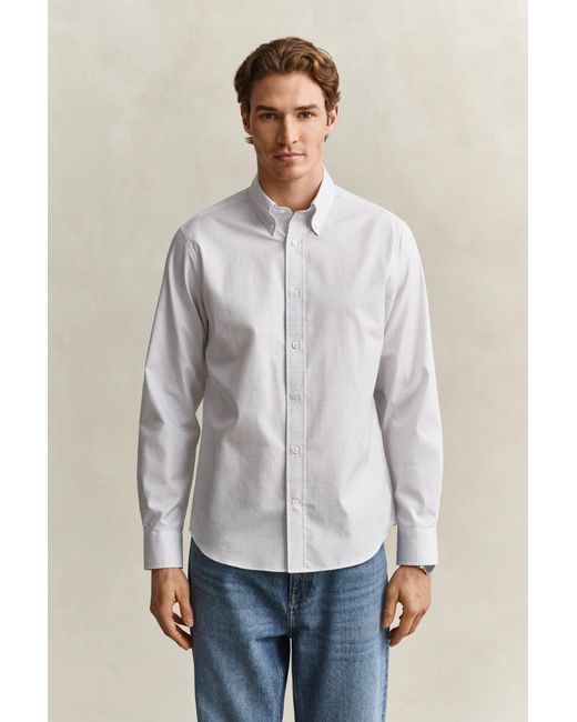 Gant Blue Checked Twill Dress Shirt for men