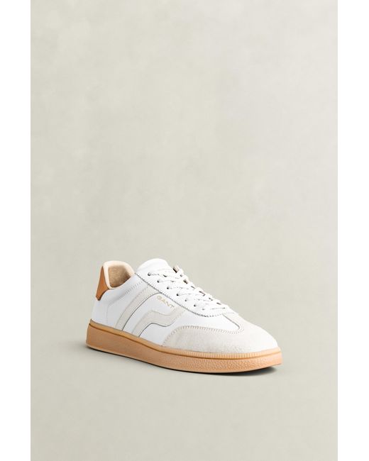Gant White Cuzmo Leather Sneakers for men