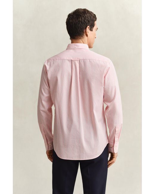 Gant Pink Striped Classic Poplin Shirt for men