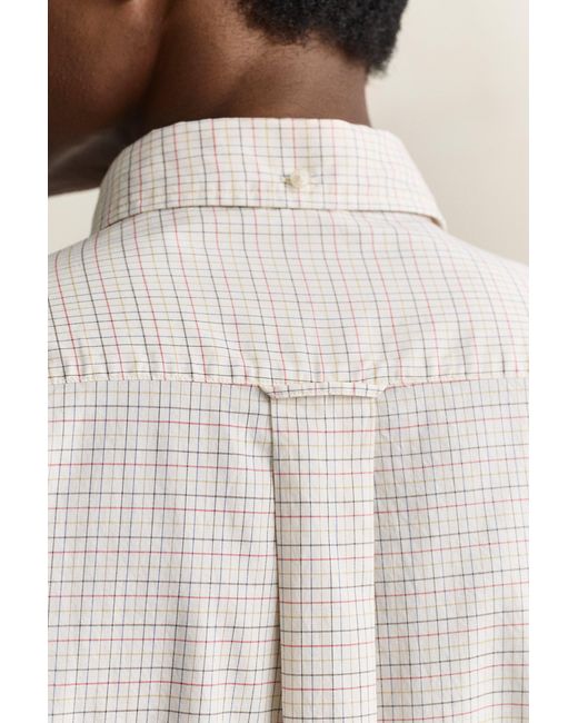 Gant Natural X Yale Checked Oxford Shirt Cream for men