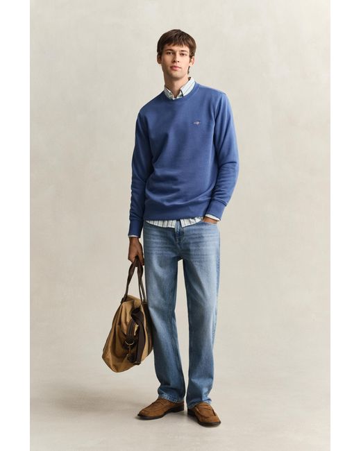 Gant Blue Shield Crew Neck Sweatshirt for men