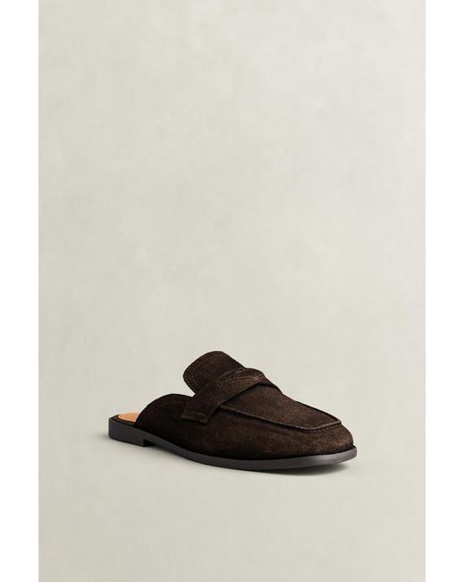 Gant Brown Gimble Suede Mules Dark