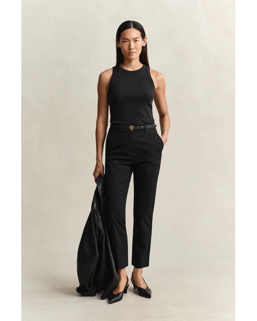 Gant Black Ribbed Tank Top