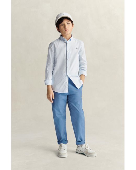 Gant Blue Teens Teen Boys Striped Oxford Shirt for men