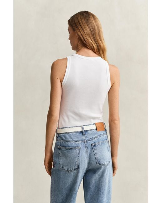 Gant Blue Ribbed Tank Top