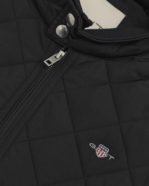 Gant Black Quilted Windcheater Vest for men