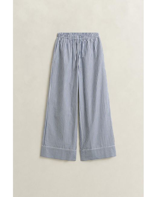 Gant Blue Striped Poplin Pants Rich