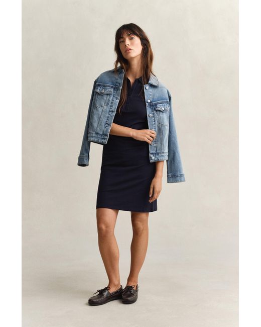 Gant Blue Shield Piqué Polo Dress Evening