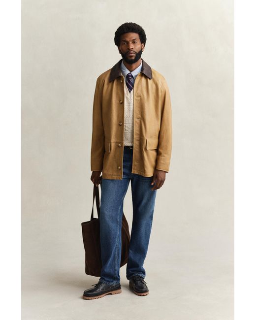 Gant Natural Leather Decker Jacket Warm for men