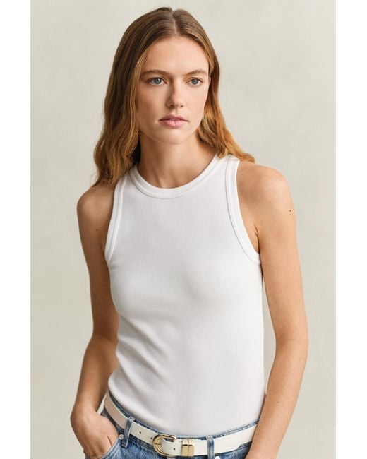 Gant Blue Ribbed Tank Top