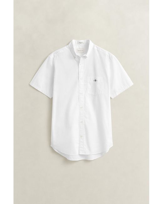 Gant Natural Classic Poplin Short Sleeve Shirt for men