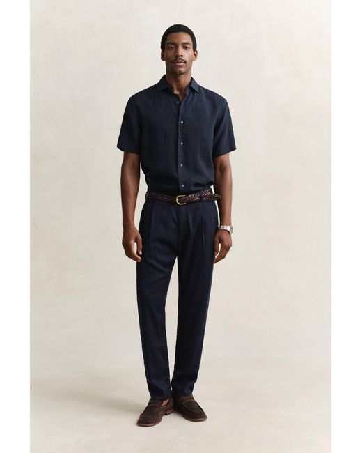 Gant Blue Lyocell Pants Evening for men