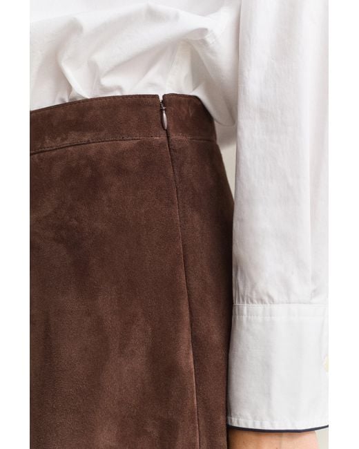 Gant Natural Flared Suede Skirt Deep