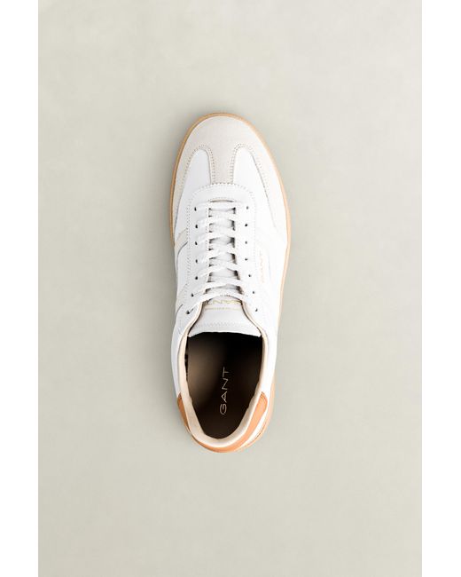 Gant White Cuzmo Leather Sneakers for men