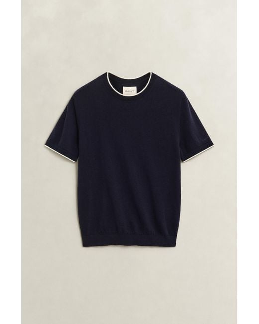 Gant Blue Short Sleeve Sweater Evening
