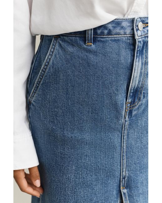 Gant Blue Denim Pencil Skirt Mid