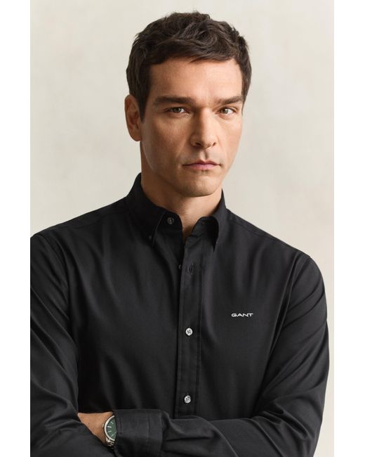 Gant Blue Regular Fit Pinpoint Oxford Shirt for men
