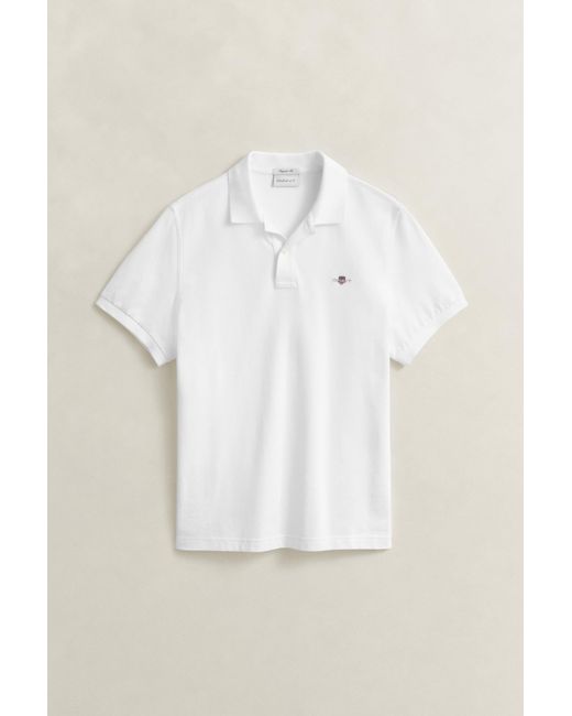 Gant White Regular Fit Polo Shirt for men