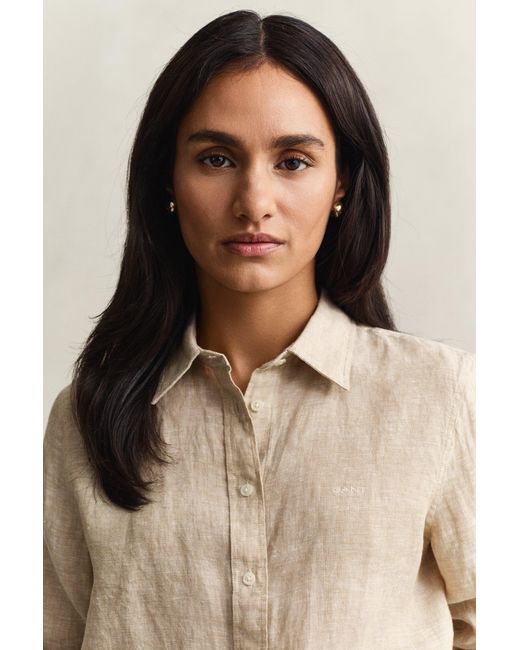 Gant Natural Regular Fit Linen Shirt