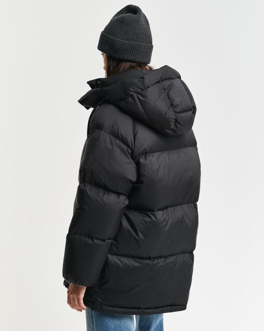 GANT Mid Length Down Jacket in Black Lyst UK