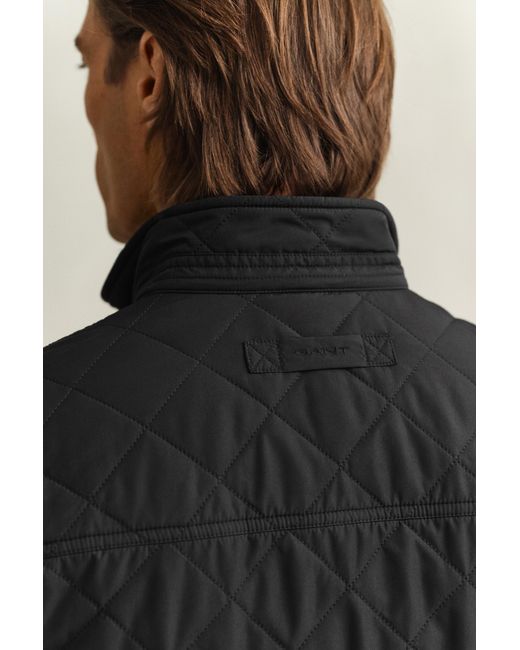 Gant Black Quilted Windcheater Mid-Length Jacket for men