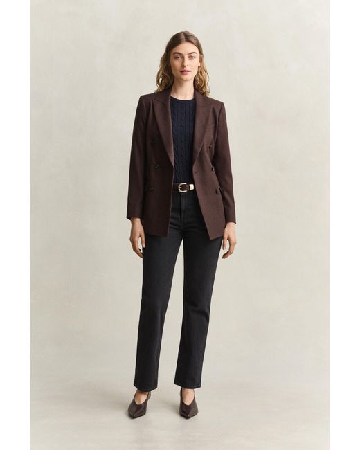 Gant Blue Stretch Cotton Cable Knit Sweater