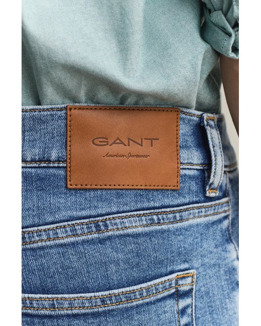 Gant Blue Slim Fit Clean Wash Jeans Mid Vintage for men