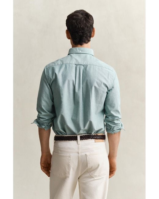 Gant Blue Regular Fit Classic Oxford Shirt for men