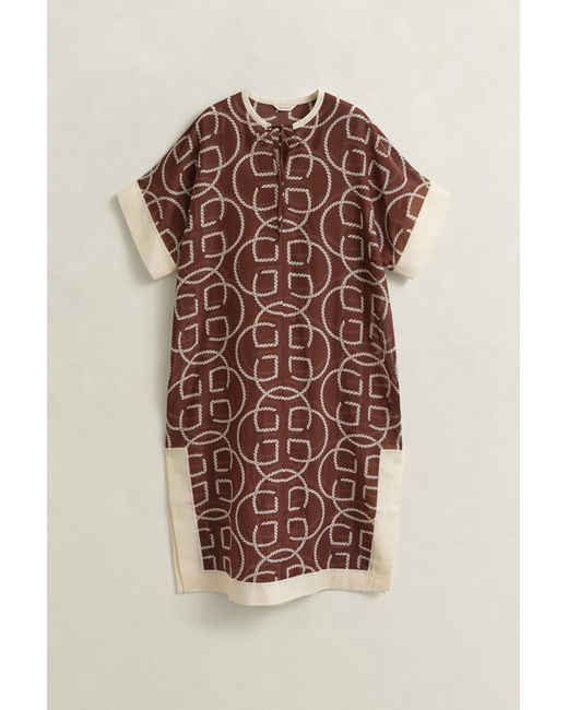 Gant Natural Monogram Cotton Silk Caftan