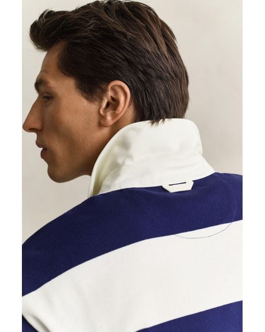 Gant Blue X Yale Striped Heavy Rugger Rich for men