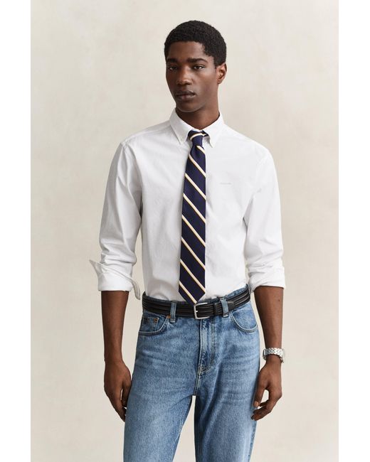 Gant Blue Regular Fit Pinpoint Oxford Shirt for men