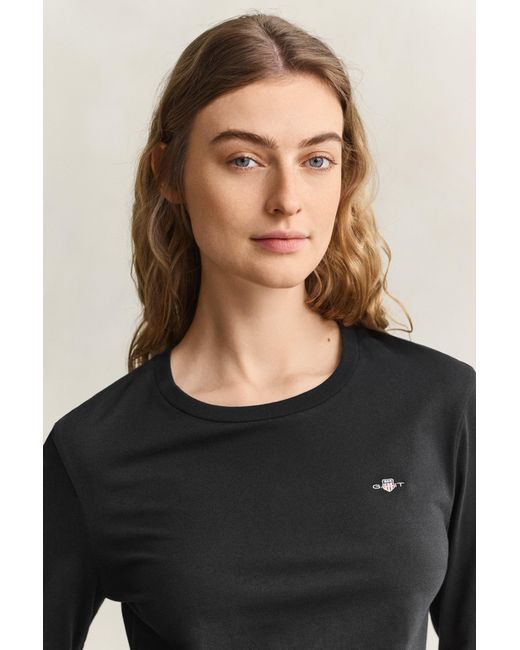 Gant Black Shield Long Sleeve T-Shirt