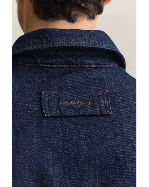 Gant Blue Work Jacket Dark Raw for men