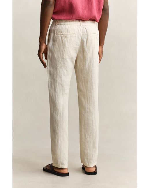 Gant Pink Striped Linen Pants for men