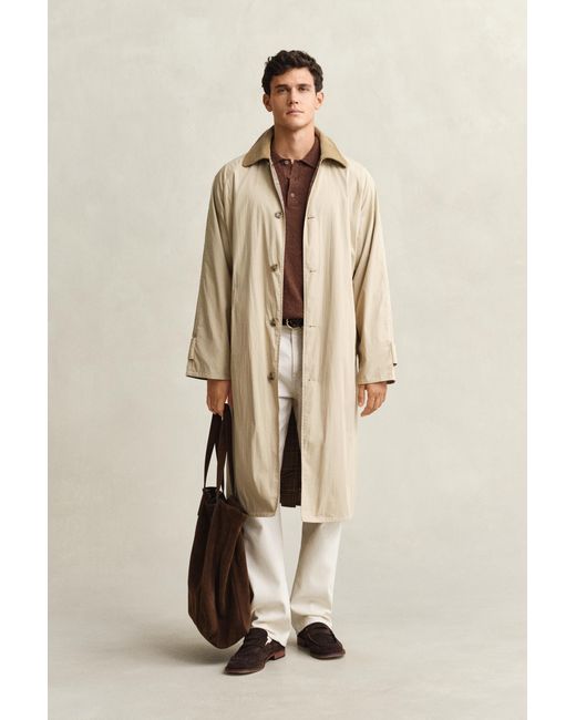 Gant Brown Slub Cotton Blend Polo Sweater for men