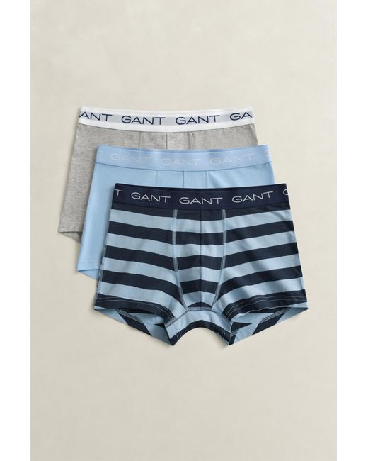 Gant Blue 3-Pack Striped Trunks for men