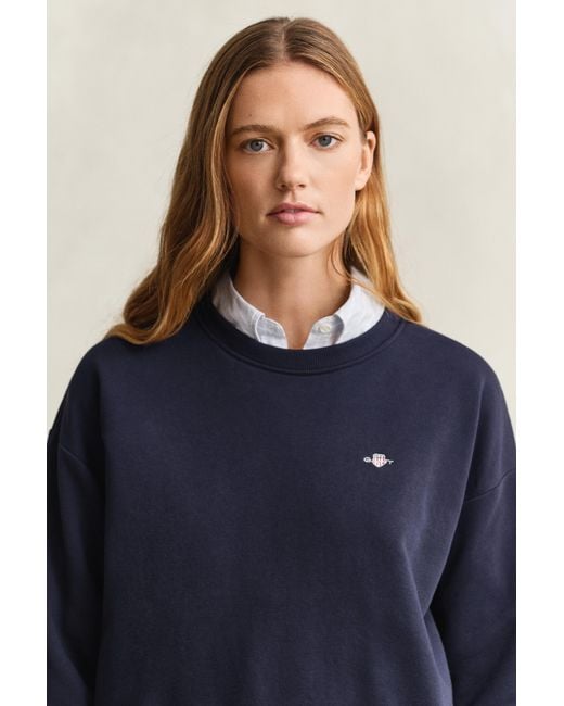 Gant Blue Shield Crew Neck Sweatshirt