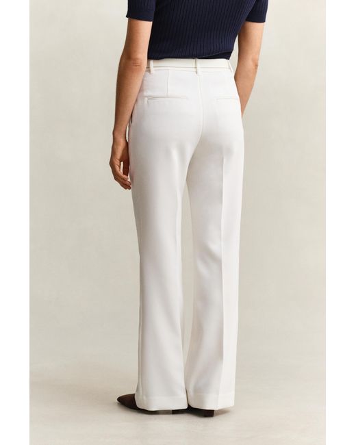 Gant Natural Flared Slacks Eggshell