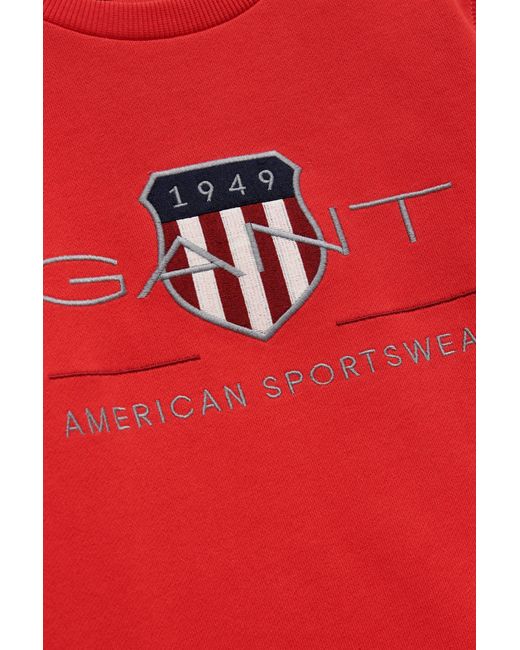 Gant Red Teens Archive Shield Sweatshirt