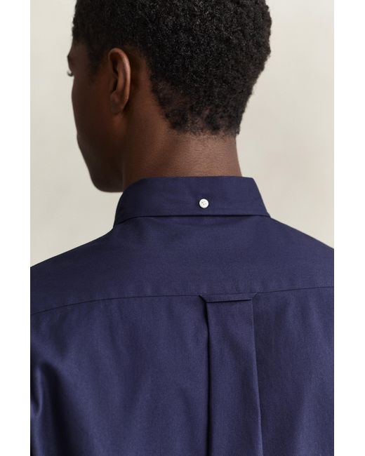 Gant Blue Oxford Reguar Fit Ong Eeve Hirt Bue An for men