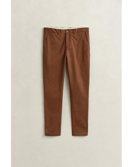 Gant Blue Slim Fit Classic Chinos Mahogany for men