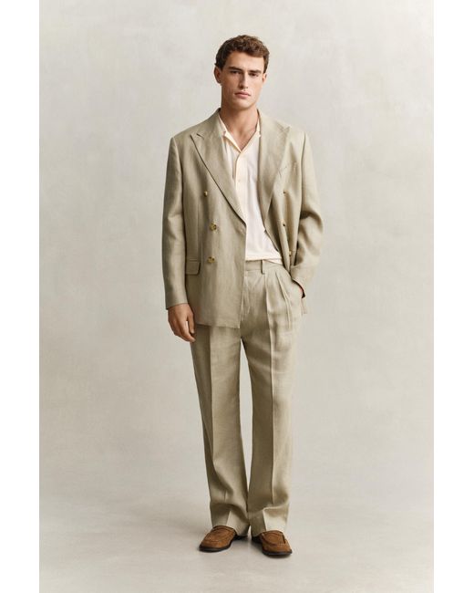 Gant Natural Linen Suit Pants for men
